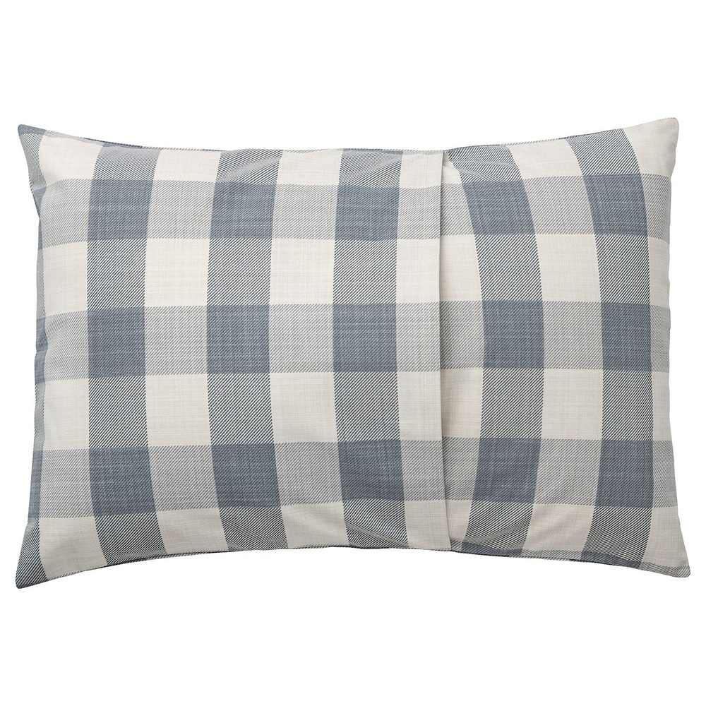 IKEA MÄVINN  (ИКЕА МÄВИНН)  -  Наволочка, клетчатый серый/сердце красное, 40x58 см