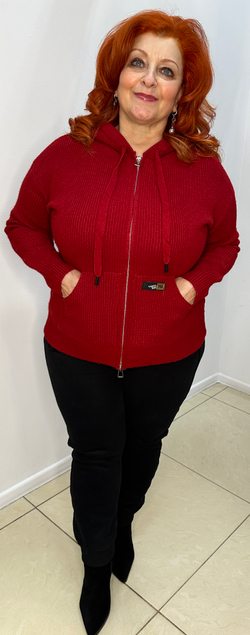 Жакет на молнии, крупной вязки