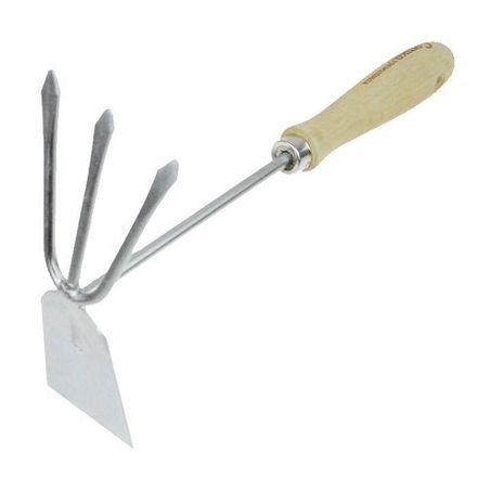 Мотыжка Комбинированная 3-х зубые грабли с лопаткой с дер черенком `Урожайная сотка` Эко 40294