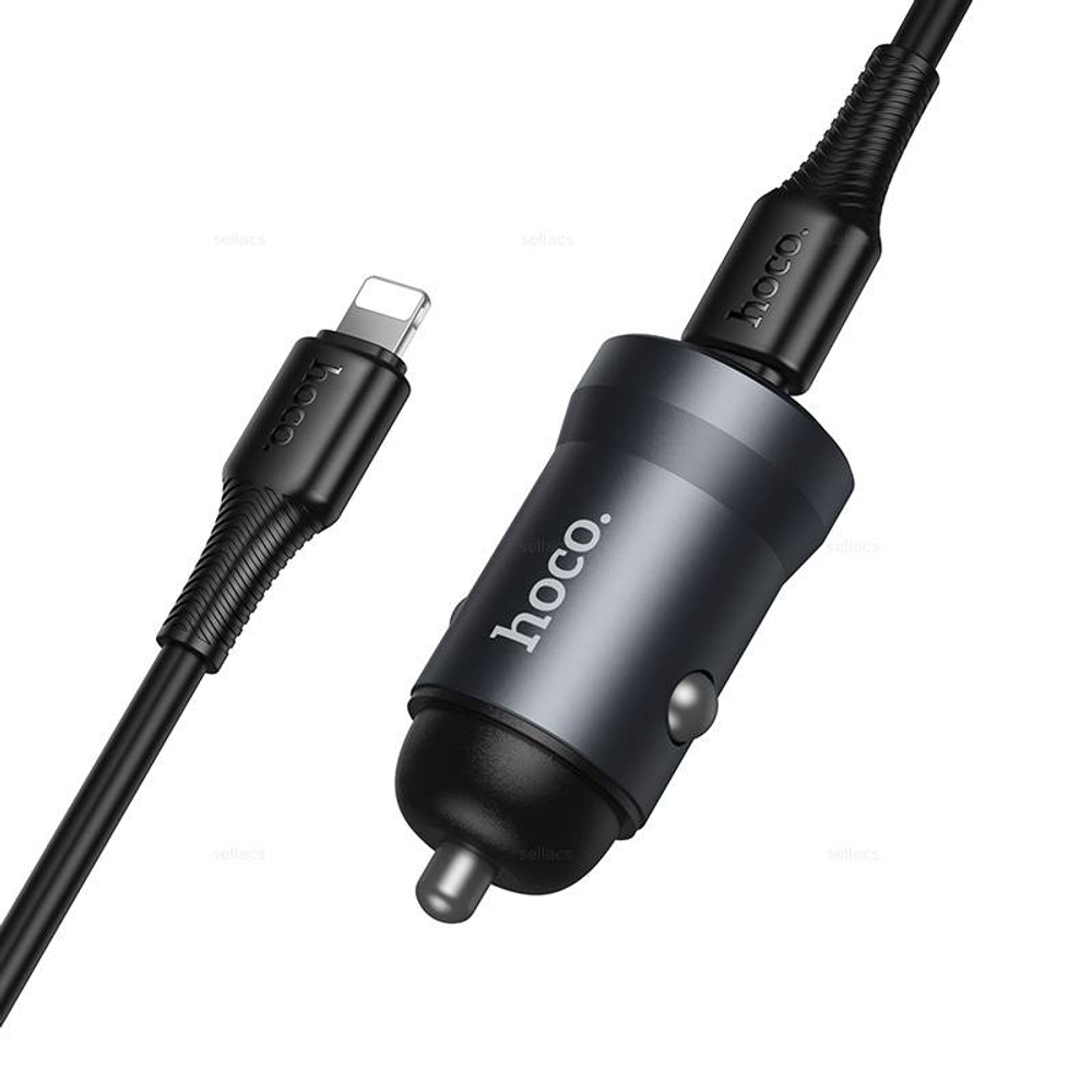 Автомобильное зарядное устройство для Lightning Hoco Z62A PD30W (metal grey)