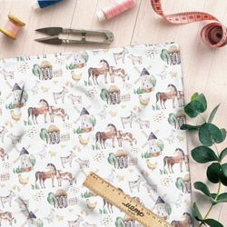 Ткань мембрана акварельные домашние животные