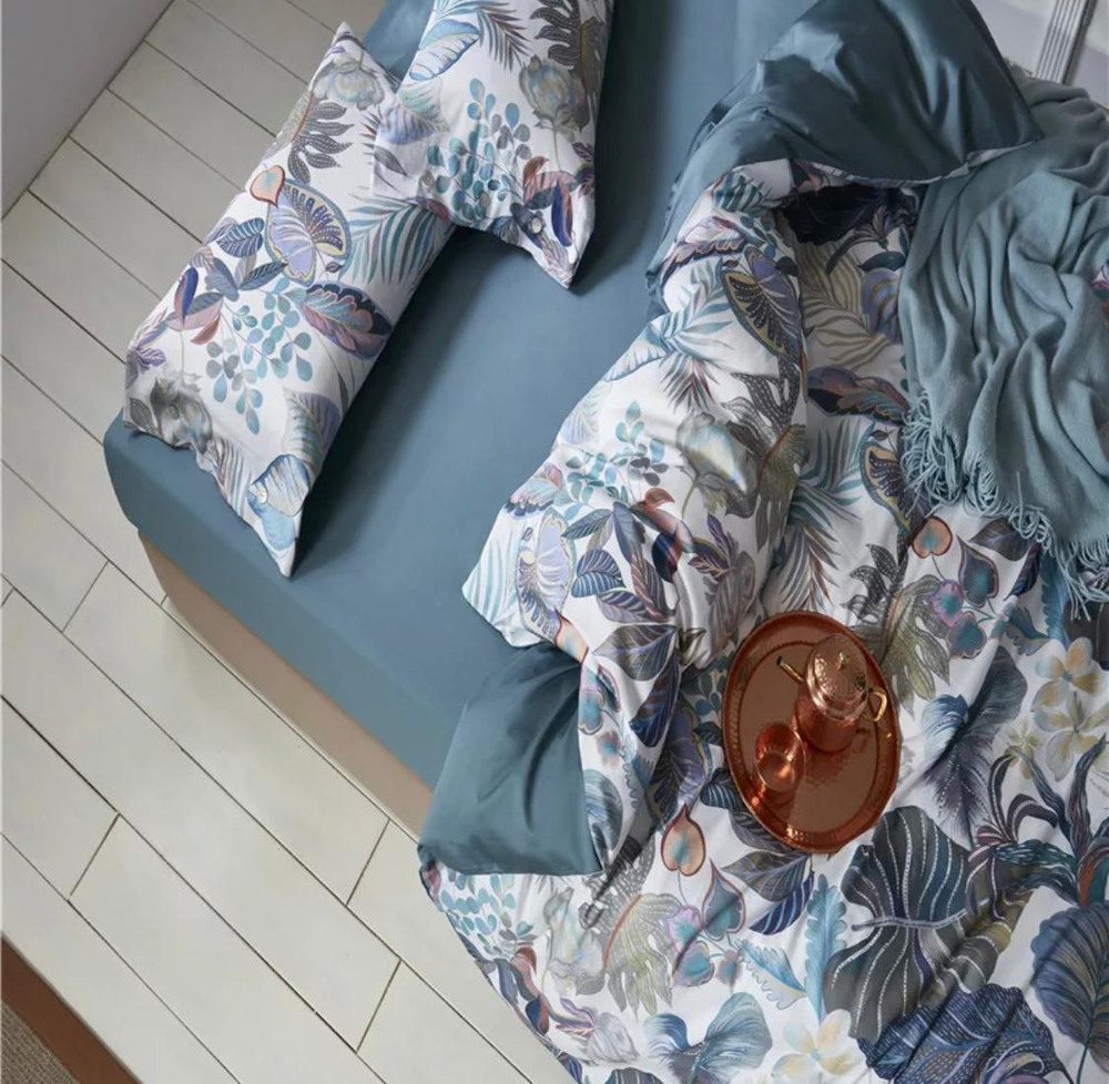 Комплект постельного белья ZEPHYR HOME ЕВРО пг. Мако-Сатин,Египетский хлопок Голубой