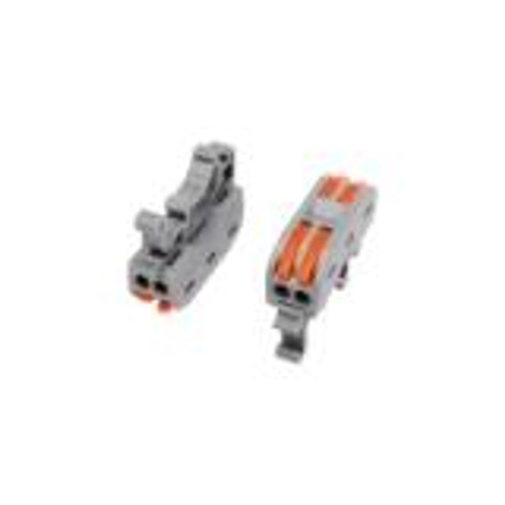 Клемма СМК 222-422D проходная 2-полюсная, с креплением на DIN-рейку (0,08-4 мм²), серая (5 шт./уп.)