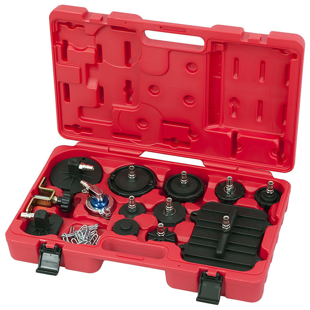 МАСТАК (102-40005) Набор приспособлений для замены тормозной жидкости, 6 л, комплект крышек адаптеров, 17 предметов