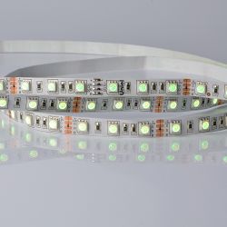 ULS-5050-60LED-m-10mm-IP20-DC24V-14.4W-m-5M-RGB Гибкая светодиодная лента UNIEL на самоклеящейся основе. Упаковка катушка 5 м. в герметичной упаковке. IP20. Угол излучения 120 . Мультиколор.