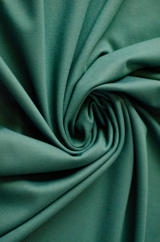 Трикотаж джерси, зеленый темный, вискоза