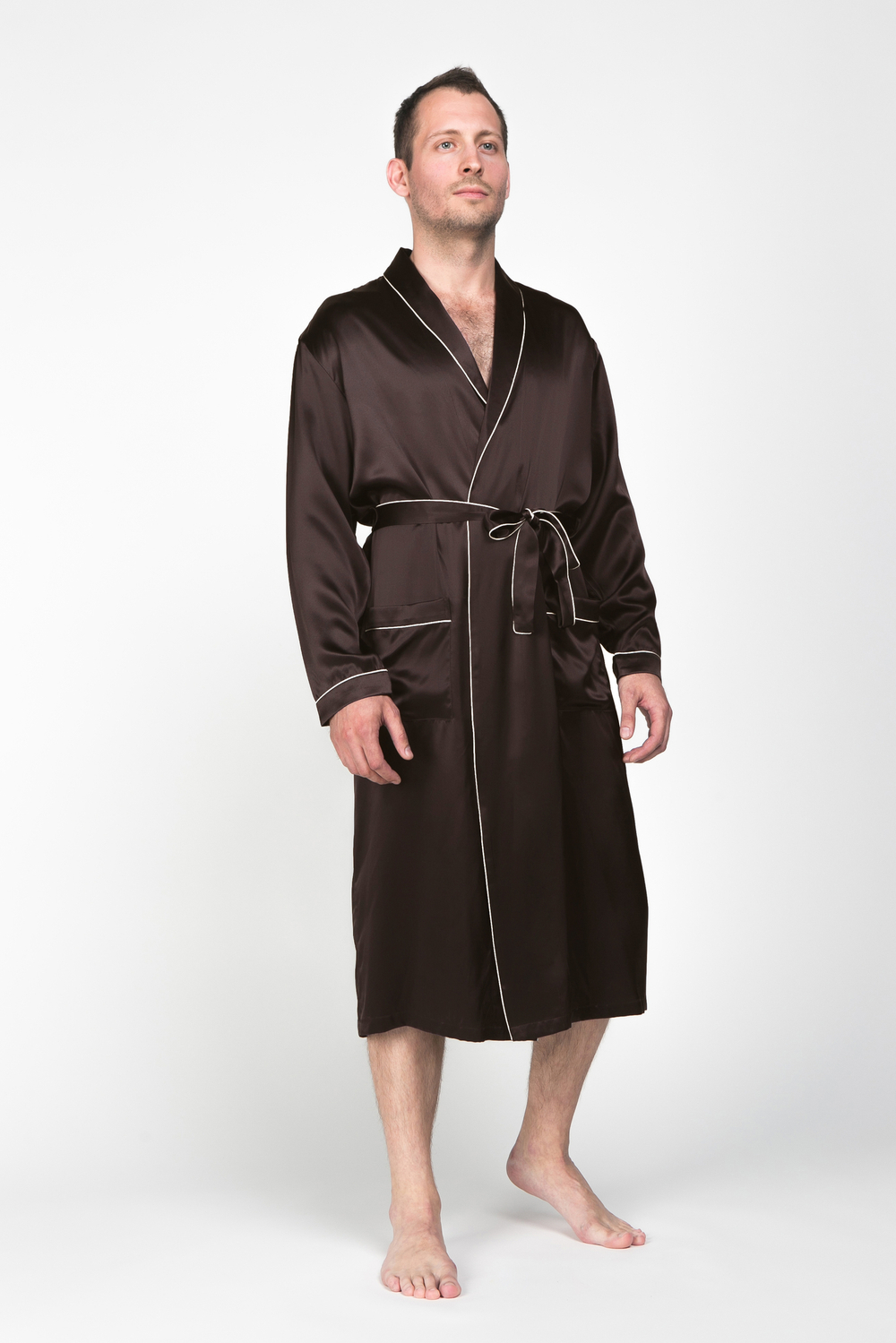 Халат шелковый мужской Luxe Dream Chocolate Line шоколад