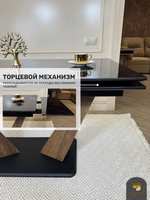 Кухонный раздвижной стол "Вирджиния", черный мрамор