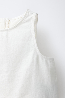 ZARA ТОП С ВЫШИВКОЙ, БЕЛЫЙ