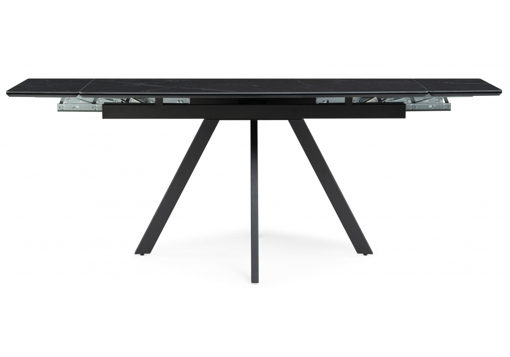 Керамический стол Woodville Вилли 140(200)х80х75 черный мрамор shakespeare black, черный, ножки черные