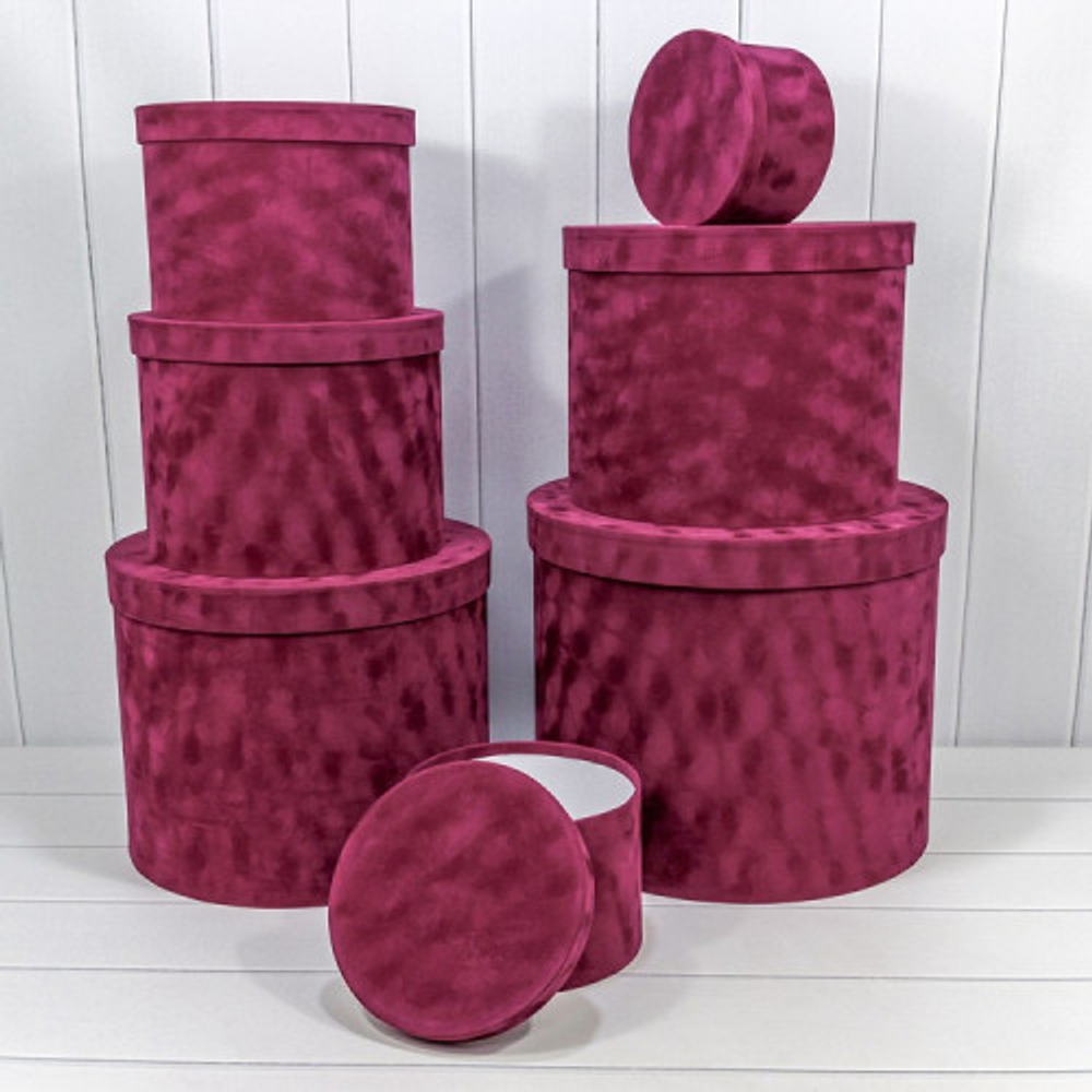 Коробка 42х35 см Набор 7 шт "Бархатный" Кожа крокодила (Фиолетовый)