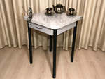 Раскладной кухонный стол с ящиком на черных ножках Lavant