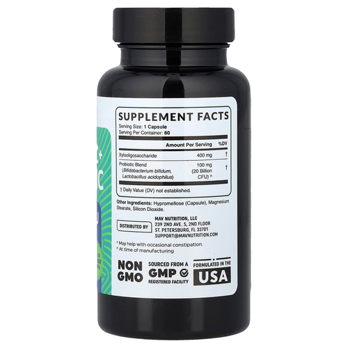 MAV Nutrition, Pre-Pro, пребиотик и пробиотик, 60 растительных капсул