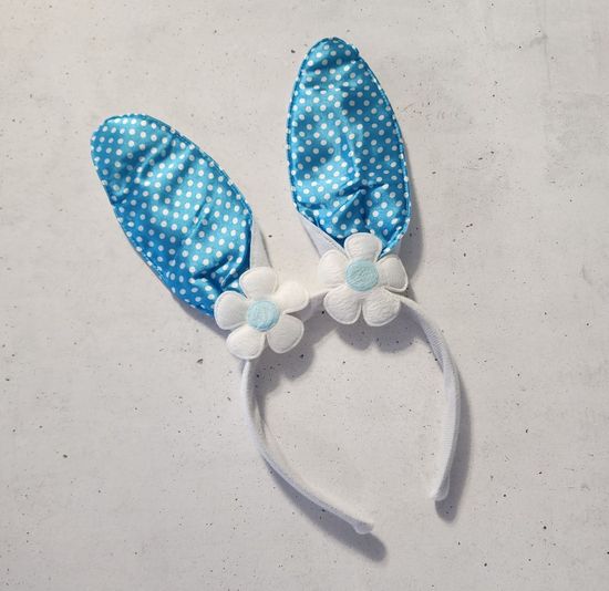 Уши Зайца, белый с голубым