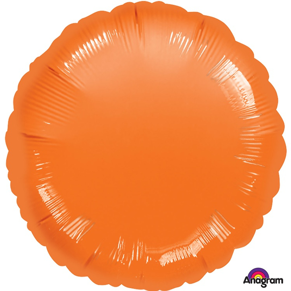 Шар фольгированный Круг 45 см (Оранжевый)