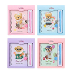 Блокнот детский Basir на замке, с ручкой, формат А6, серия "Мишки", переплет 7БЦ, 15*11 см, 48 листов, ассорти