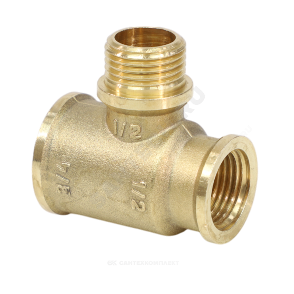 Тройник латунь переходной Ду 20 (3/4") ВР/НР/ВР VALFEX VF.132.L.034