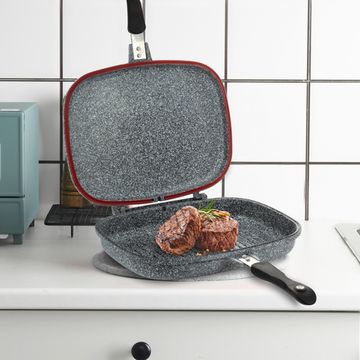 Сковорода-гриль двойная с мраморным покрытием Ofenbach NB 100516 из литого алюминия