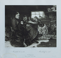 Гелиогравюра «Меньшиков в ссылке» по оригиналу В. И. Сурикова «Меньшиков в Берёзове» (1883 г.)