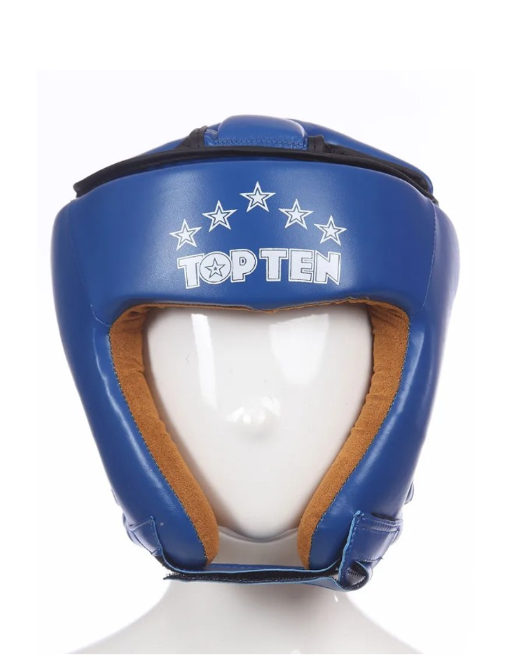 Шлем открытий c крестом на голове синий top ten