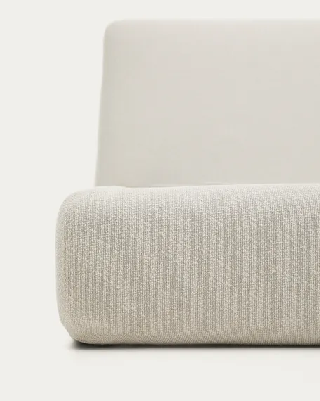 Кровать Martina со съемным чехлом из шенилла цвета экрю 160 x 200