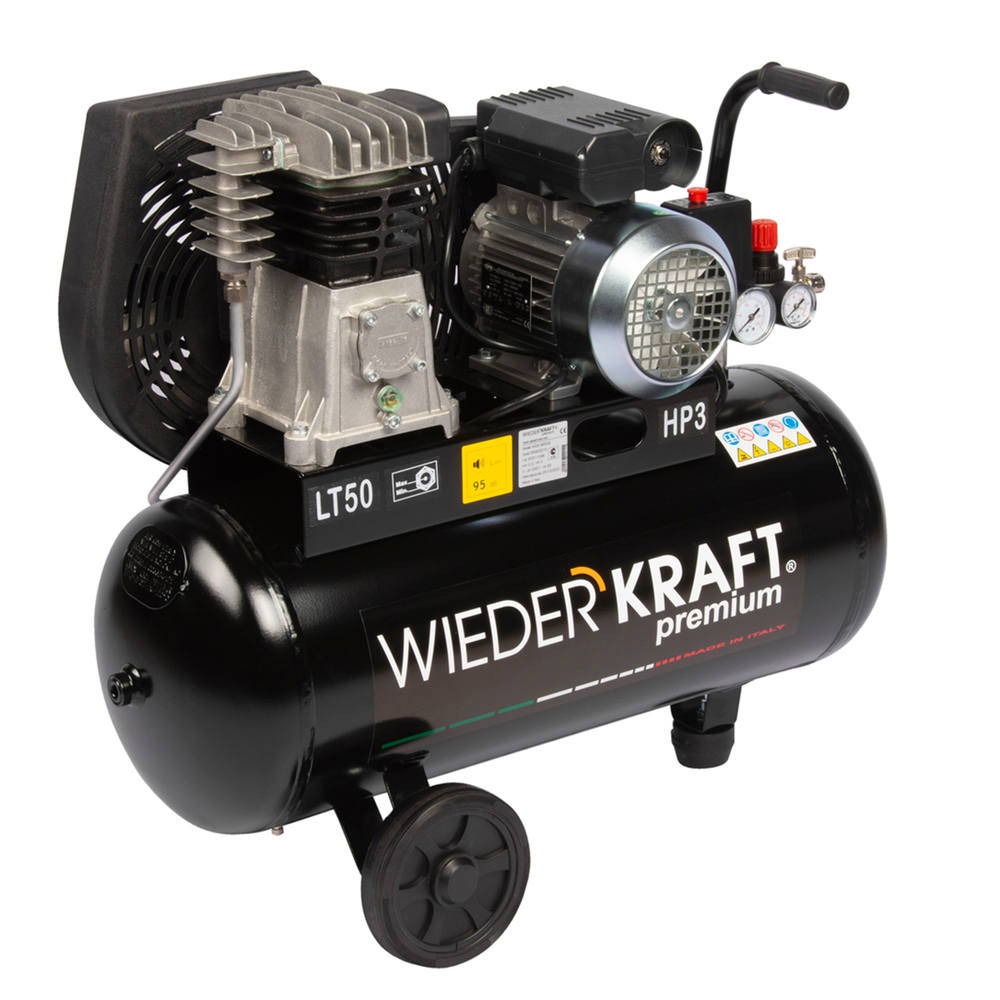 WDK-90532 Компрессор поршневой с ременным приводом 320 л/мин, 2.2 КВт, 220 В, ресивер 50 л