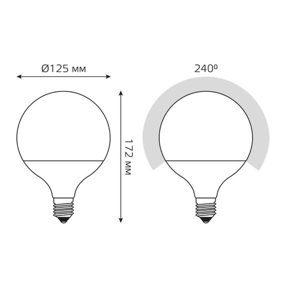 Лампа светодиодная Gauss E27 22W 4100K матовая 105102222