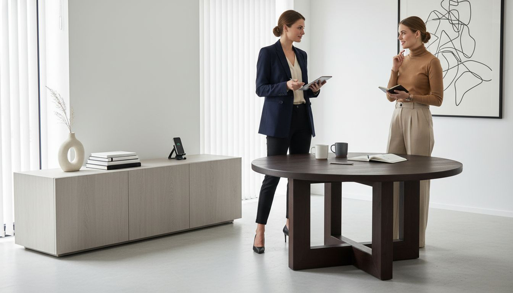 Стол кухонный, 100х100х75, Нордик, кухонный, круглый, из массива сосны, темный орех, Dipriz