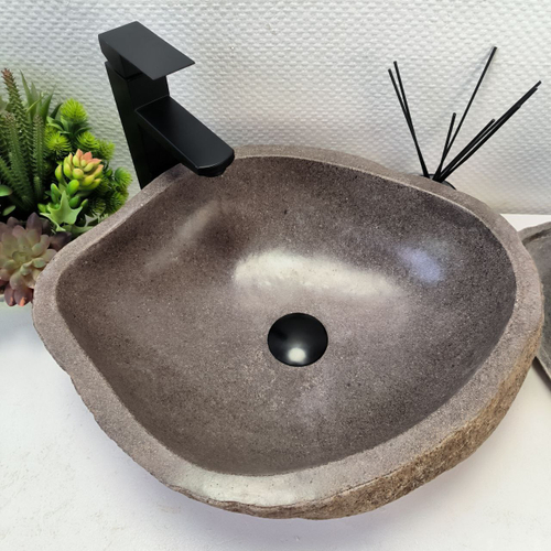 Раковина из речного камня RS-64132 (47*39*15) 0122