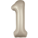 Шар фольгированный Цифра 1 101 см (Бежевый)