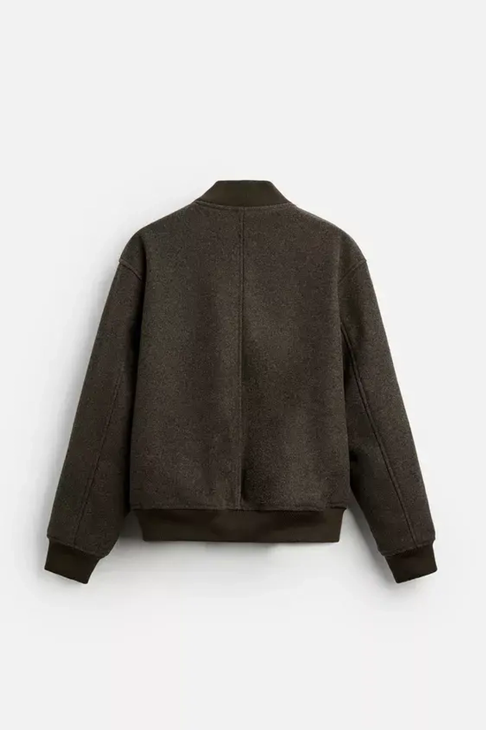 ZARA КОМБИНИРОВАННАЯ КУРТКА-БОМБЕР, СЕРО-КОРИЧНЕВЫЙ