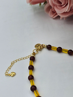 Анклет авторский ручной работы из натуральных камней "Радуга. Желтый"