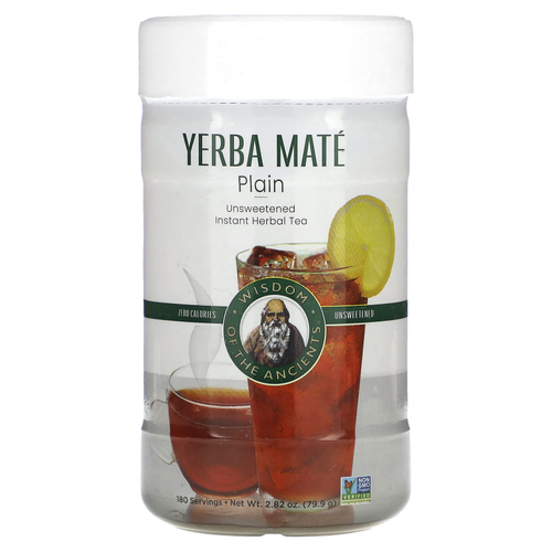 Wisdom Of The Ancients, Yerba Mate, простой растворимый травяной чай, несладкий, 79,9 г (2,82 унции)