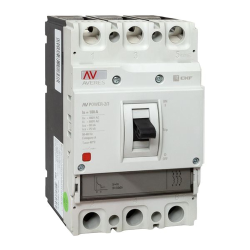 Автоматический выключатель AV POWER-2/3 100А 80kA TR EKF AVERES