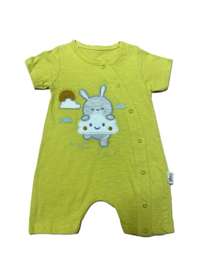 Песочник для девочки на кнопках Flexi произ -во Турция цвет желтый из 100% хлопка на рост 62 см