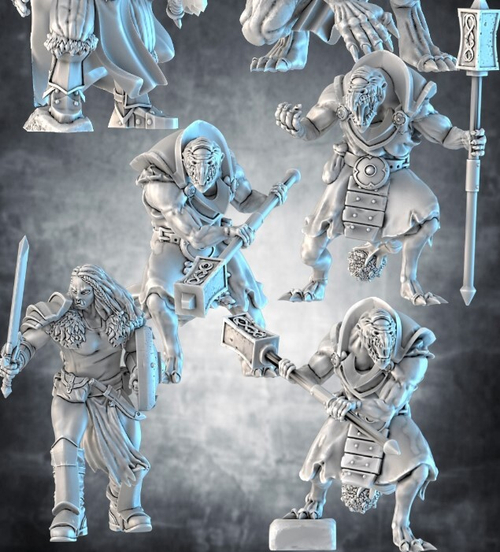 Grand Alliance Chaos Creatures of Chaos  Fimir Warrior Фойны Фимиры миниатюра для dnd, днд, pathfinder, фентези, Настольная игра, НРИ, Варгейм, РПГ