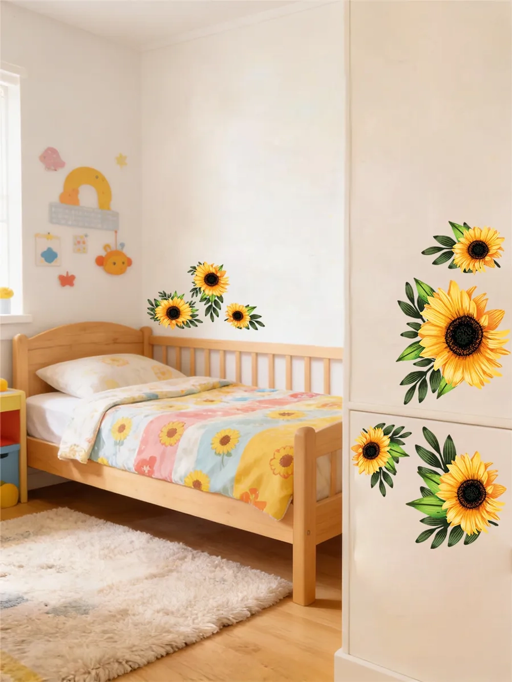 Наклейка интерьерная на стену цветы подсолнухи