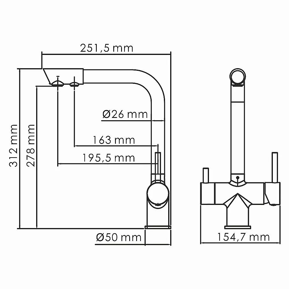 Смеситель для кухни WasserKRAFT A8317 хром