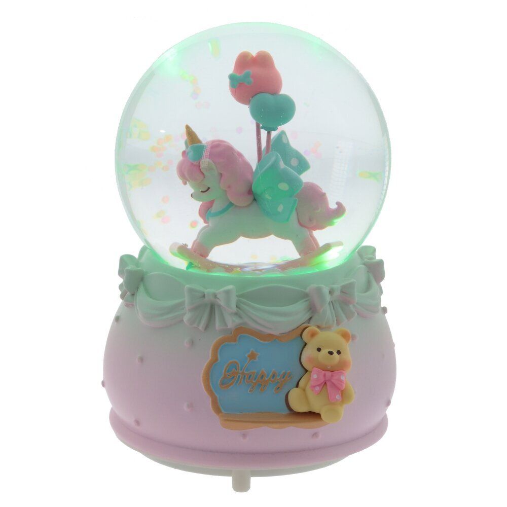 GAEM Фигурка декоративная "Лошадка" в стекл шаре (муз, подсвет, 2xAAA н/п), D8 см, L9 W9 H13 см