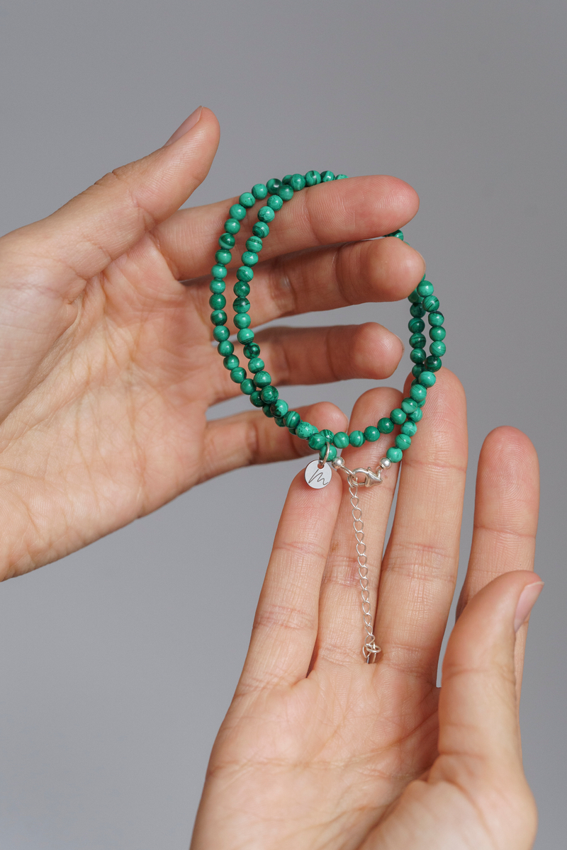 ХХХ Браслет "Memo about Balance" двойной из природного малахита