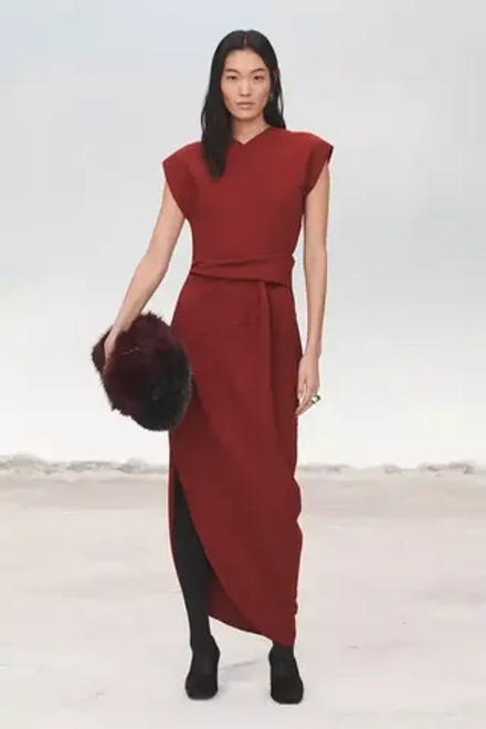 ZARA АСИММЕТРИЧНОЕ ПЛАТЬЕ С ДРАПИРОВКОЙ - LIMITED EDITION, КАШТАНОВЫЙ