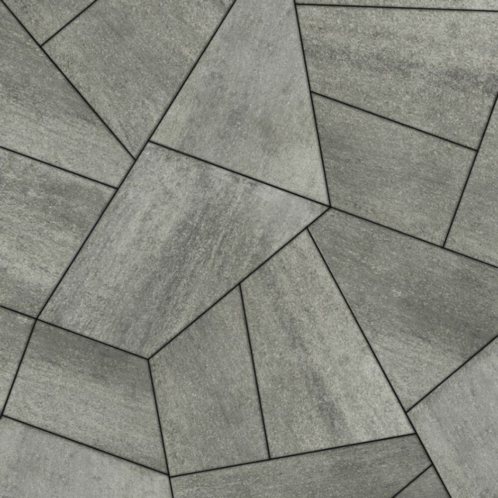 Тротуарная плитка ОРИГАМИ - Искусственный камень Шунгит, комплект из 6 видов плит