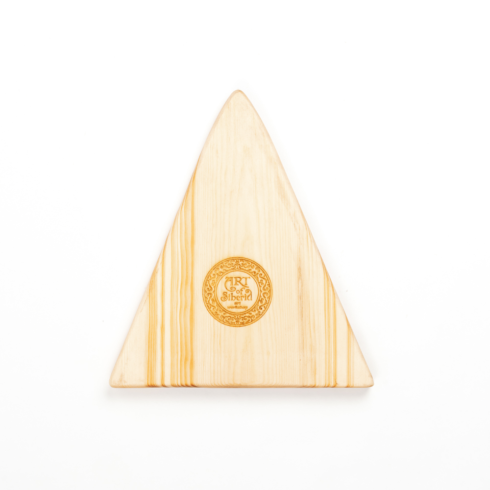 Деревянная менажница "горы" из кедра для подачи блюд и закусок с гравировкой "HAPPINESS is not a destination, it is a Method of life"