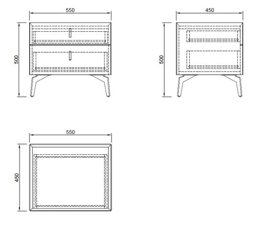 77IP-NS817/1 Тумбочка с двумя ящиками светлая 50*43,5*50см