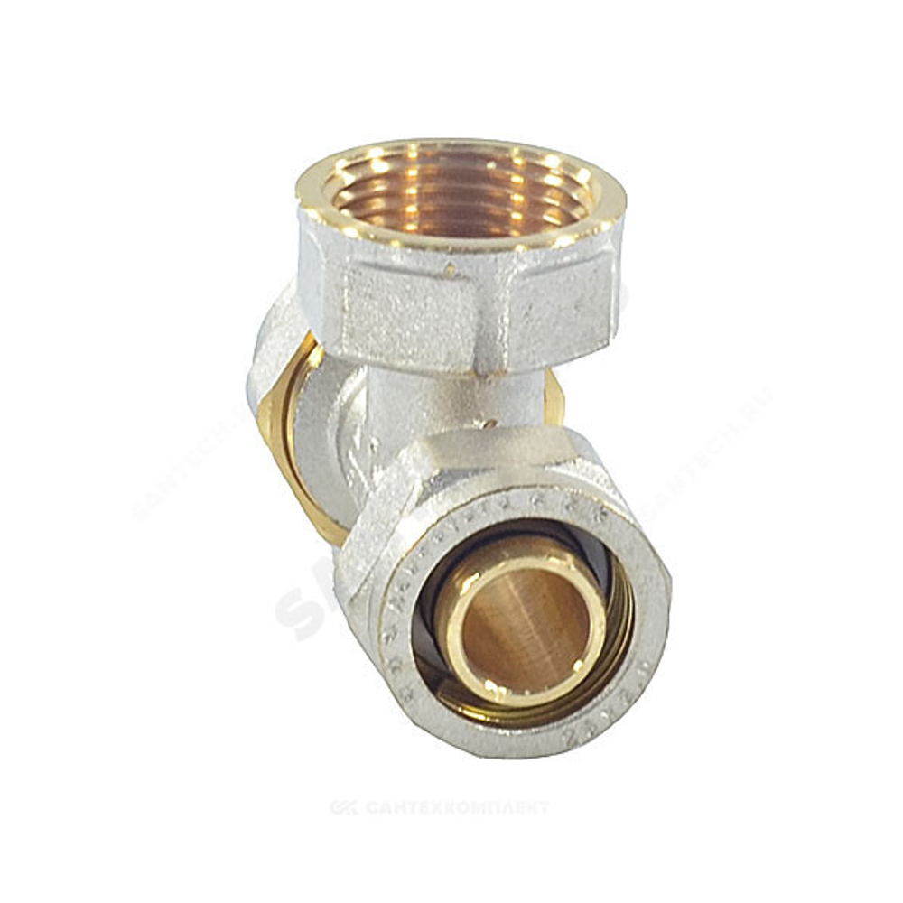 Тройник МП латунь никель обжим Дн 20х3/4"х20 ВР ГОСТ 32415-2013 7013 Aquasfera 7013-02