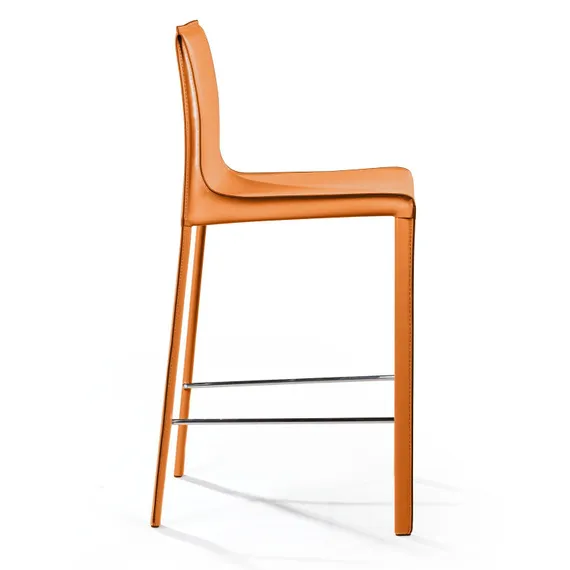 Полубарный стул Barrie 65 см оранжевая кожа