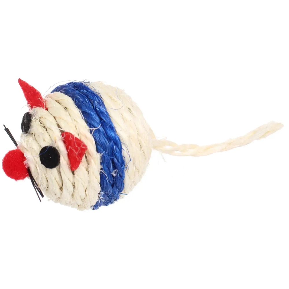 Игрушка - мышка для кошек «ЦЕПКИЕ ЛАПКИ», канатная, микс 3 цвета, 5см (пакет с хедером)
