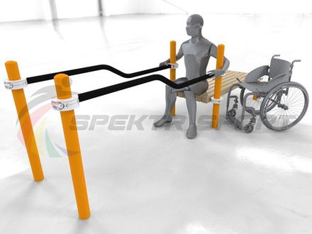 Брусья параворкаут изогнутые в подъем со скамьей GTO-D13_76mm