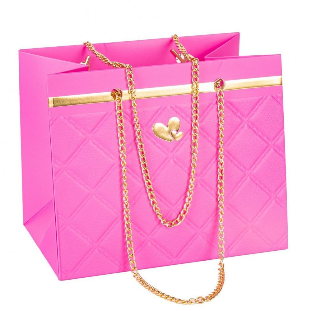 Пакет-сумка с цепочкой 18*12*15 ФУКСИЯ