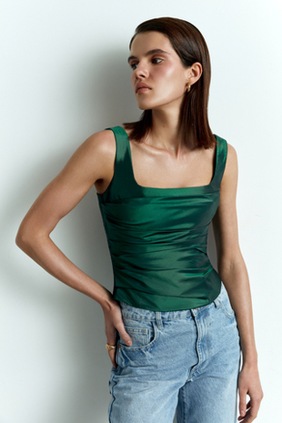 Драпированный топ из тафты